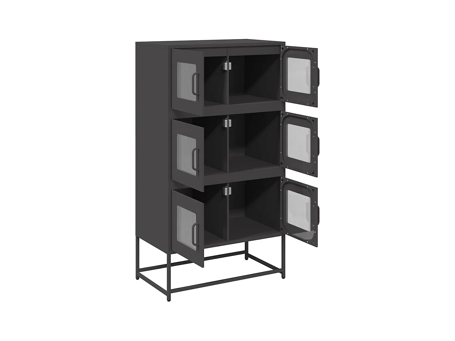 Buffet haut noir 68x39x123 cm acier
