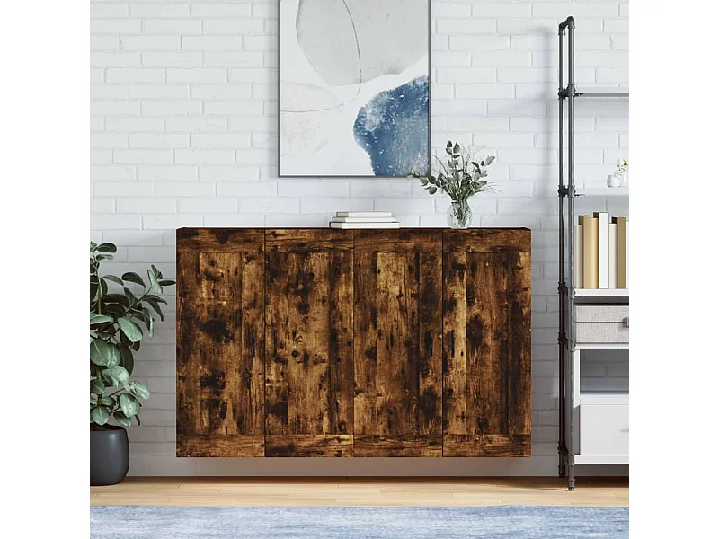 Pensili a 2 pezzi, rovere affumicato, legno ingegnerizzato