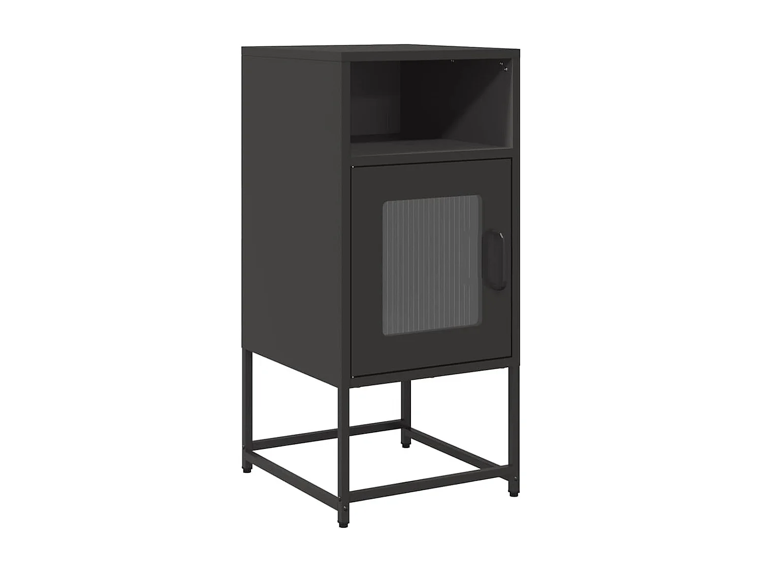 Table de chevet noir 36x39x78 cm acier laminé à froid