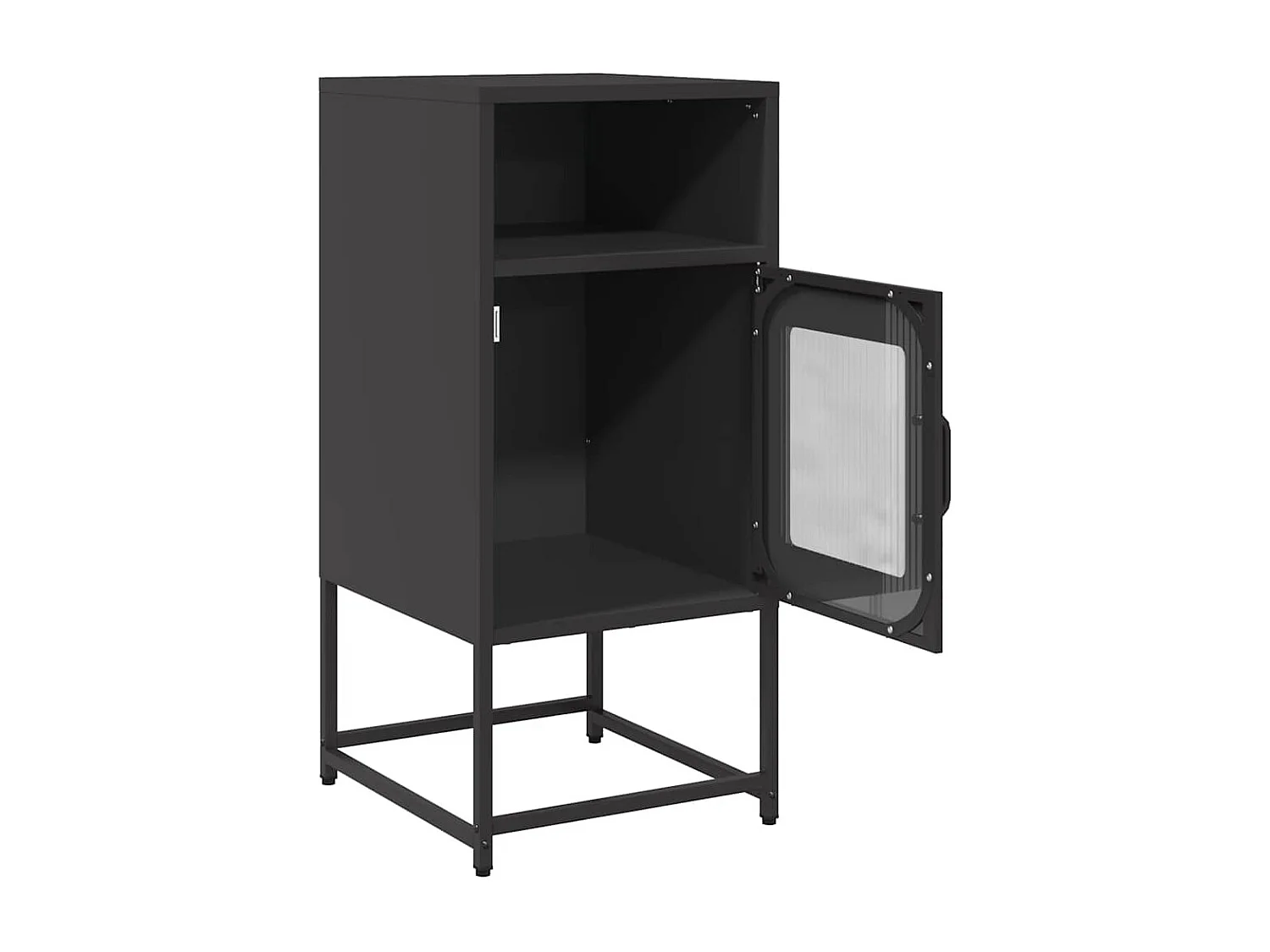 Table de chevet noir 36x39x78 cm acier laminé à froid