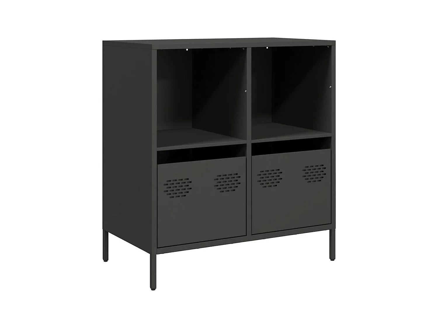 Buffet noir 68x39x73,5 cm acier laminé à froid