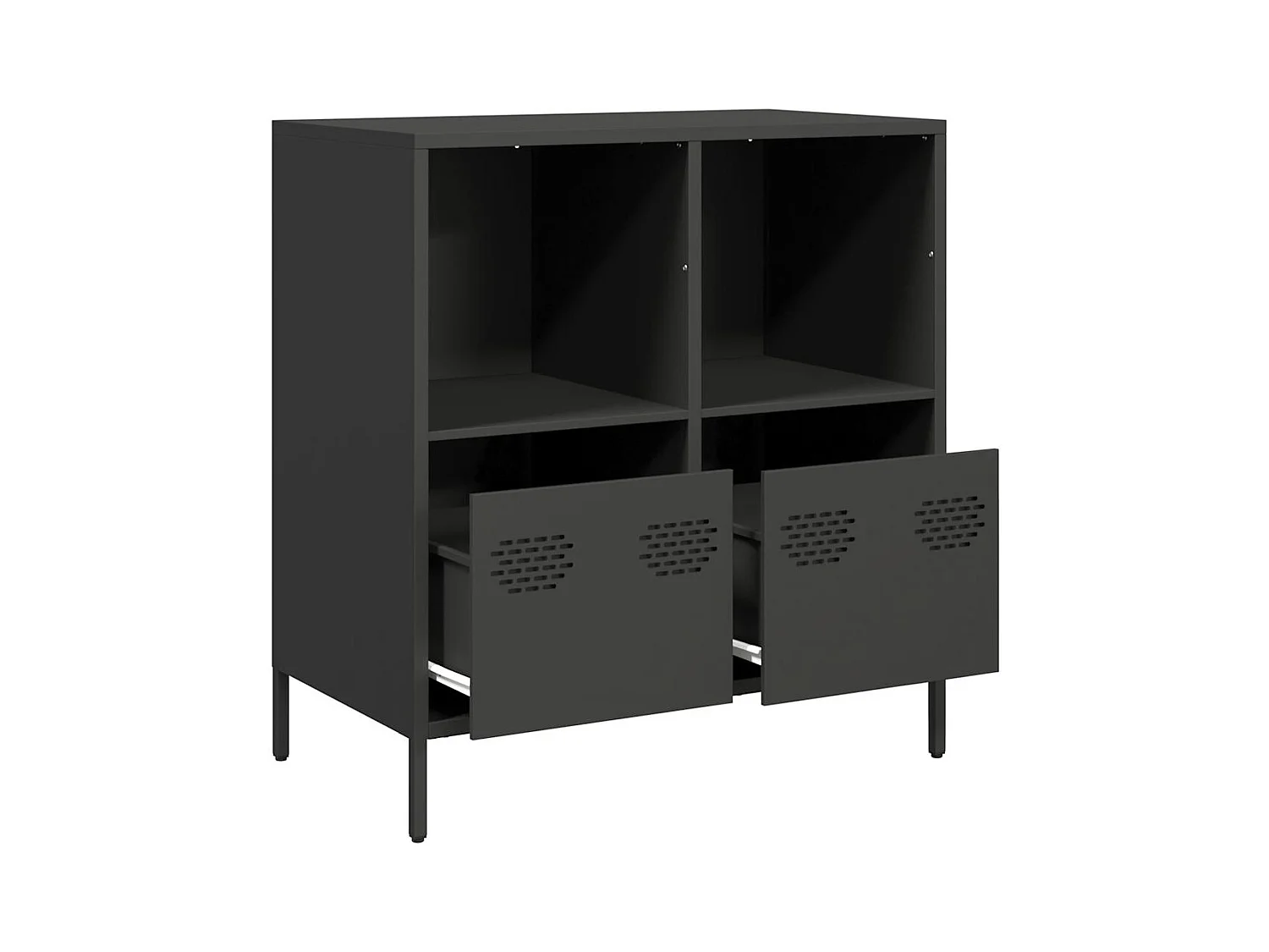 Buffet noir 68x39x73,5 cm acier laminé à froid