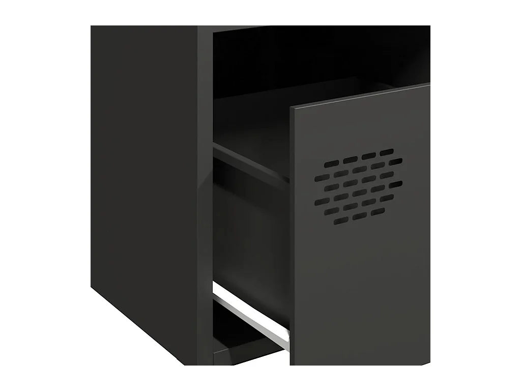 Buffet noir 68x39x73,5 cm acier laminé à froid