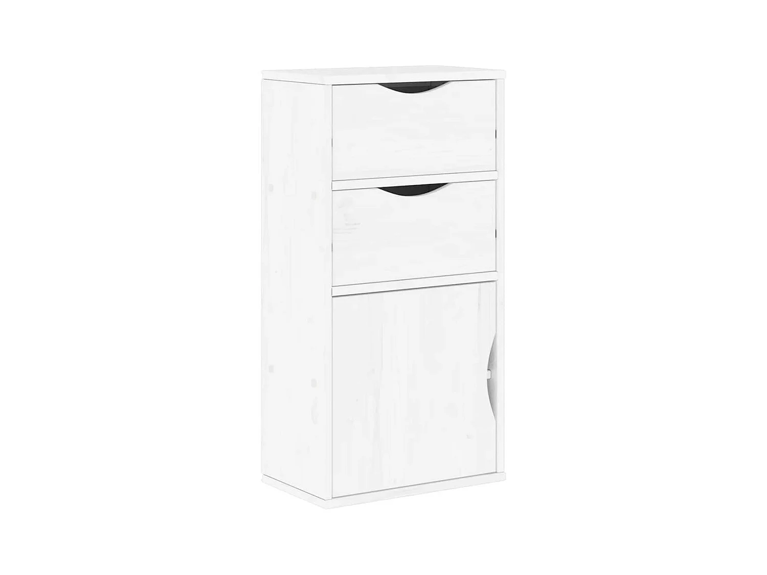 Armoire latérale tiroirs ODDA blanc 40x24x79 cm bois massif pin