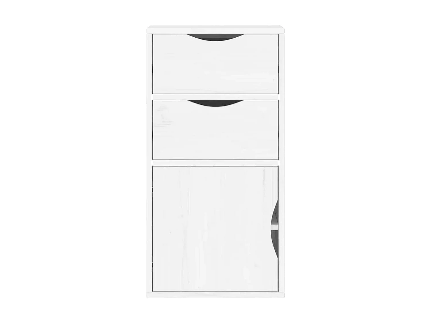 Armoire latérale tiroirs ODDA blanc 40x24x79 cm bois massif pin