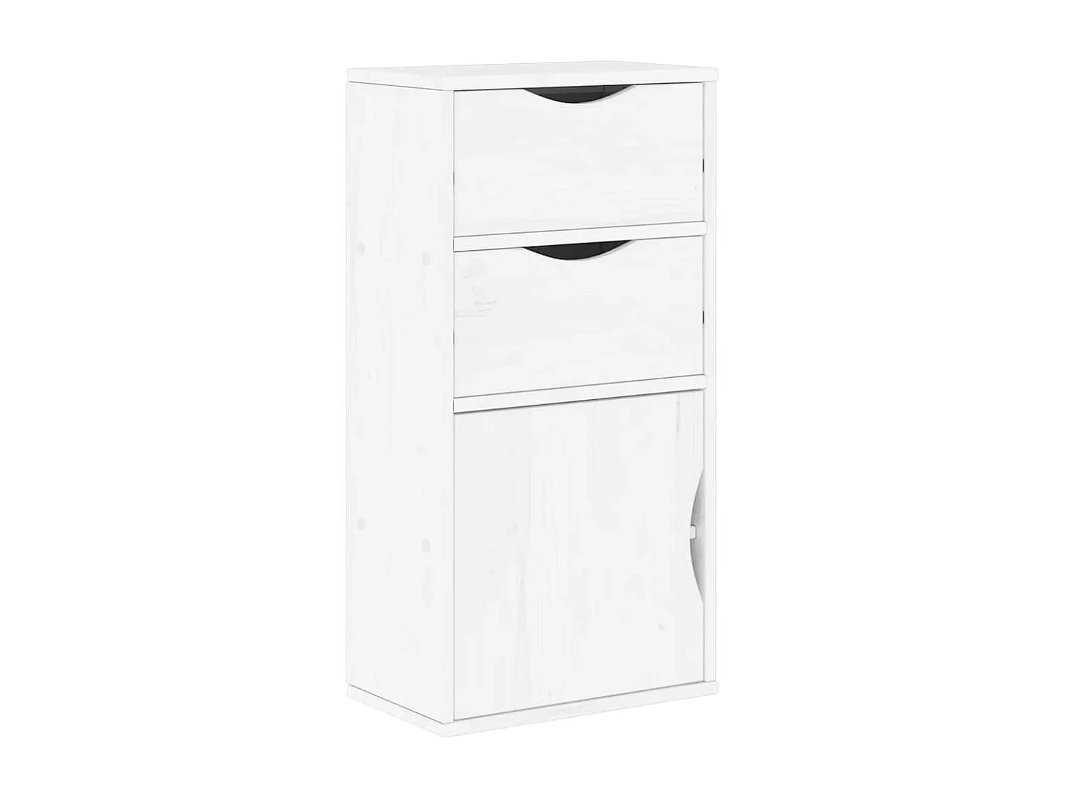 Armoire latérale tiroirs ODDA blanc 40x24x79 cm bois massif pin