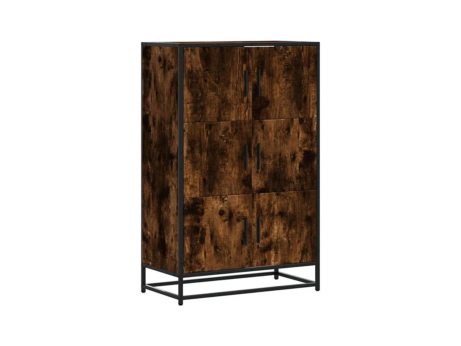 Buffet haut chêne fumé 68x35x106,5 cm bois d'ingénierie métal
