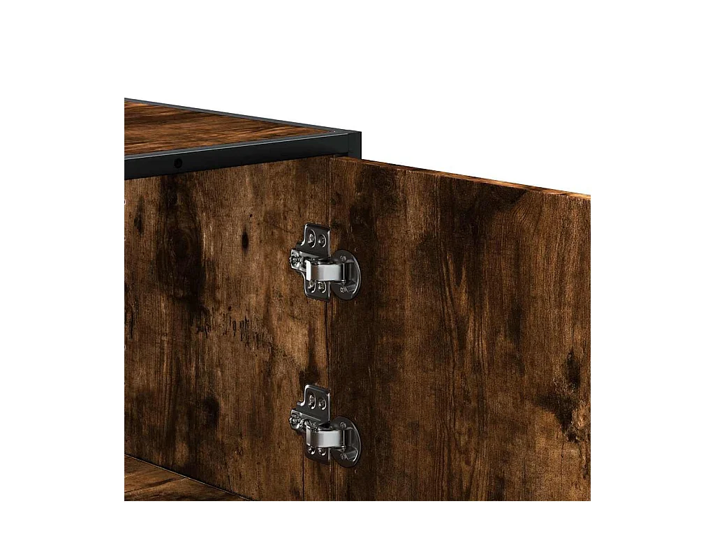 Buffet haut chêne fumé 68x35x106,5 cm bois d'ingénierie métal