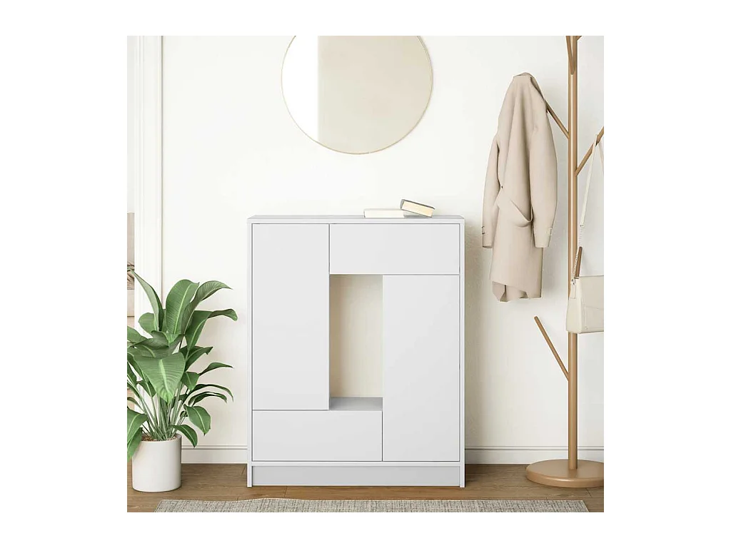 Buffet avec tiroirs et portes blanc 73x31x90 cm