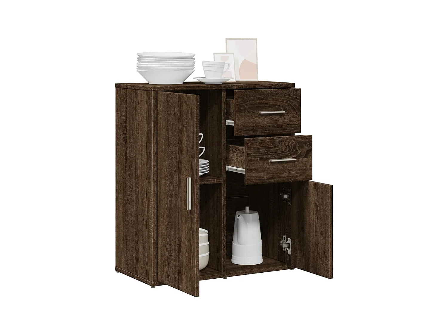 Sideboard aus brauner Eiche 60x31x70 cm Holzwerkstoff