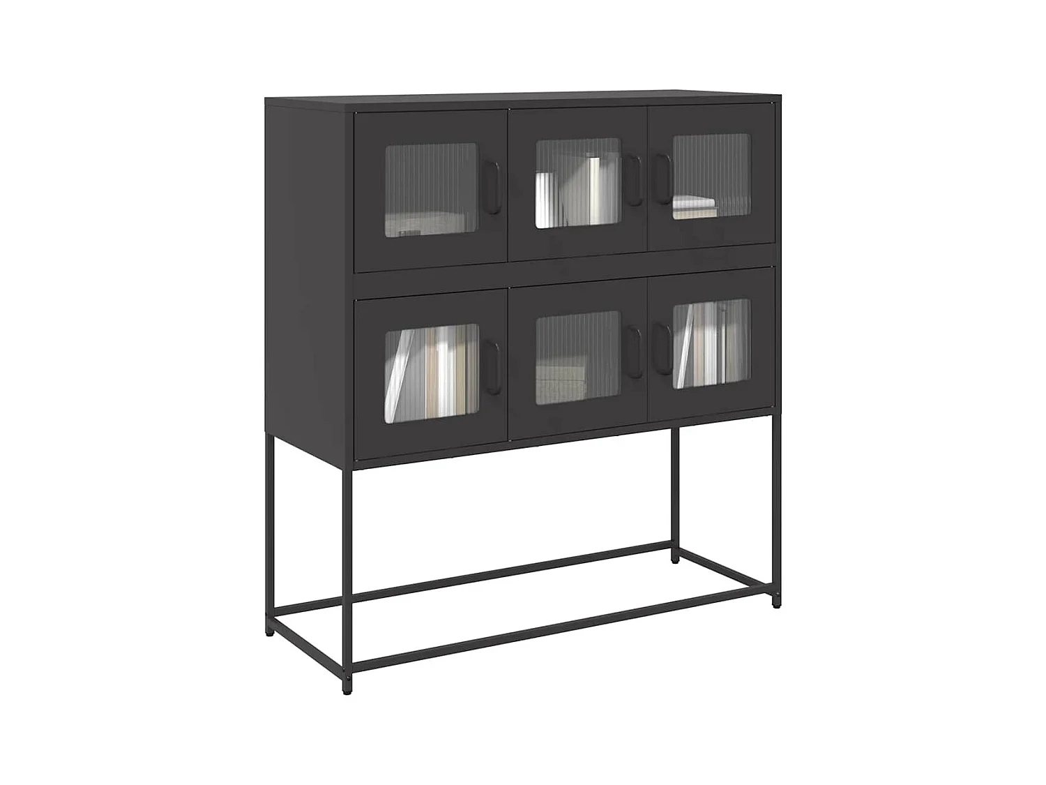 Buffet noir 100,5x39x107 cm acier laminé à froid