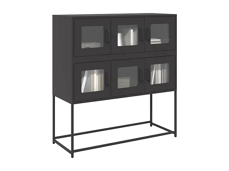 Buffet noir 100,5x39x107 cm acier laminé à froid