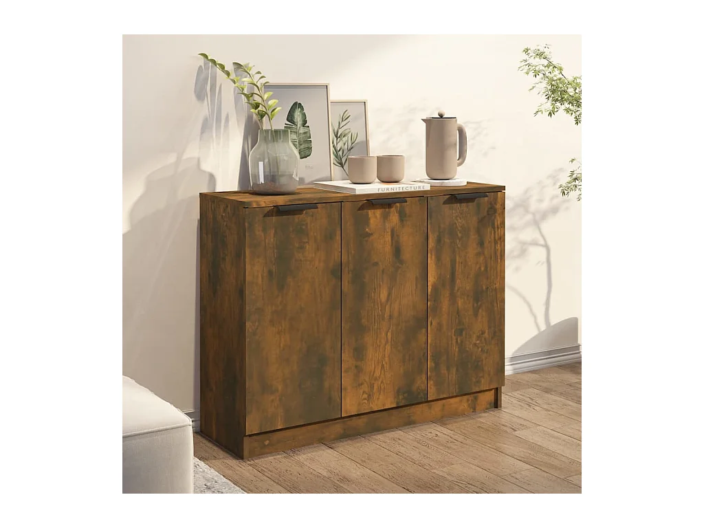 Buffet Chêne fumé 90,5x30x70 cm Bois d'ingénierie