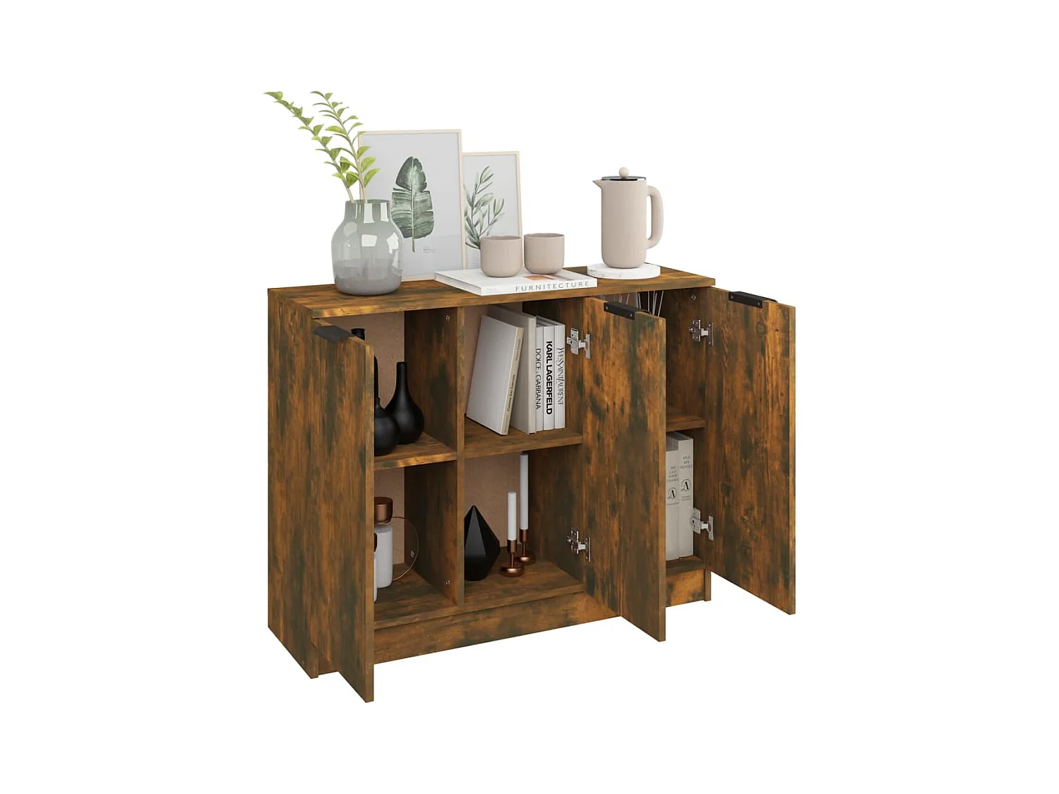 Buffet Chêne fumé 90,5x30x70 cm Bois d'ingénierie
