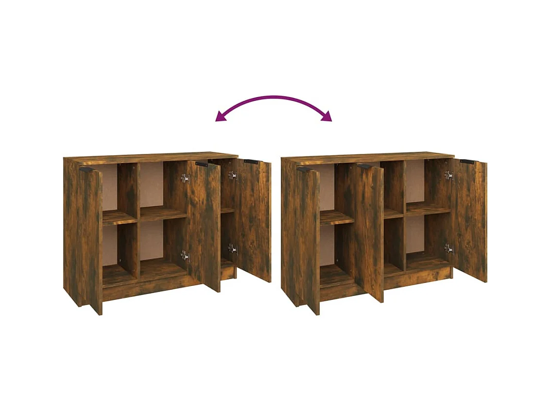 Buffet Chêne fumé 90,5x30x70 cm Bois d'ingénierie