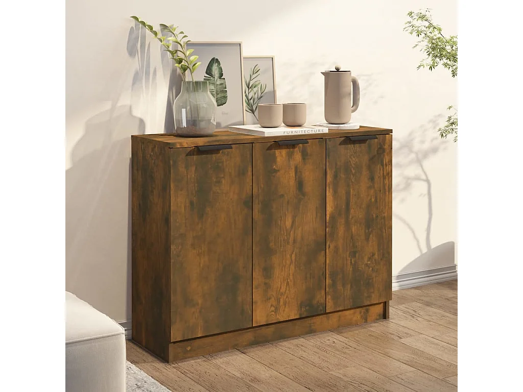Buffet Chêne fumé 90,5x30x70 cm Bois d'ingénierie