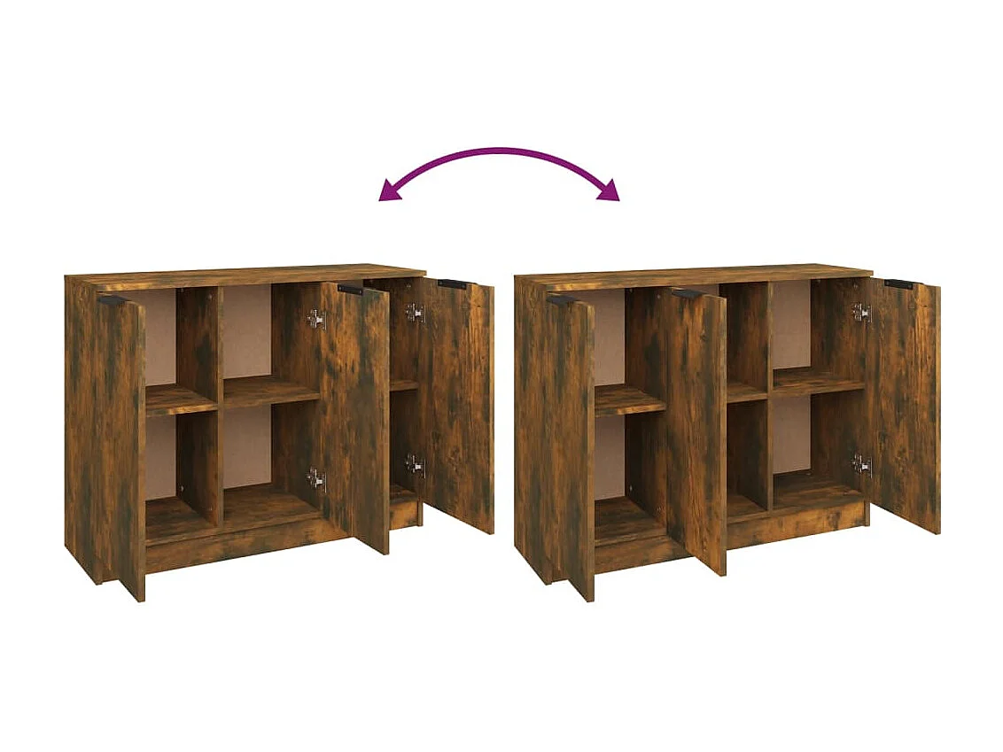 Buffet Chêne fumé 90,5x30x70 cm Bois d'ingénierie