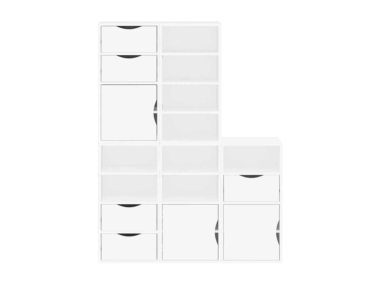 Armoires latérales 5 pcs ODDA blanc 40x24x79 cm bois massif pin