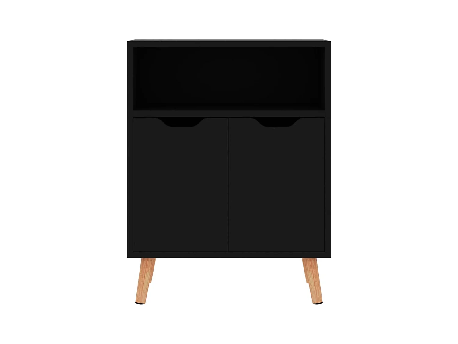 Buffet noir brillant 60x30x72 cm bois d'ingénierie