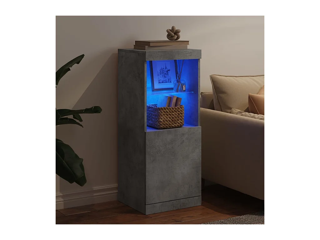 Credenza con luci LED, grigio cemento, 41x37x100 cm