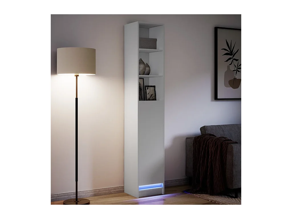 Dressoir met witte LED 36x32,5x200 cm bewerkt hout