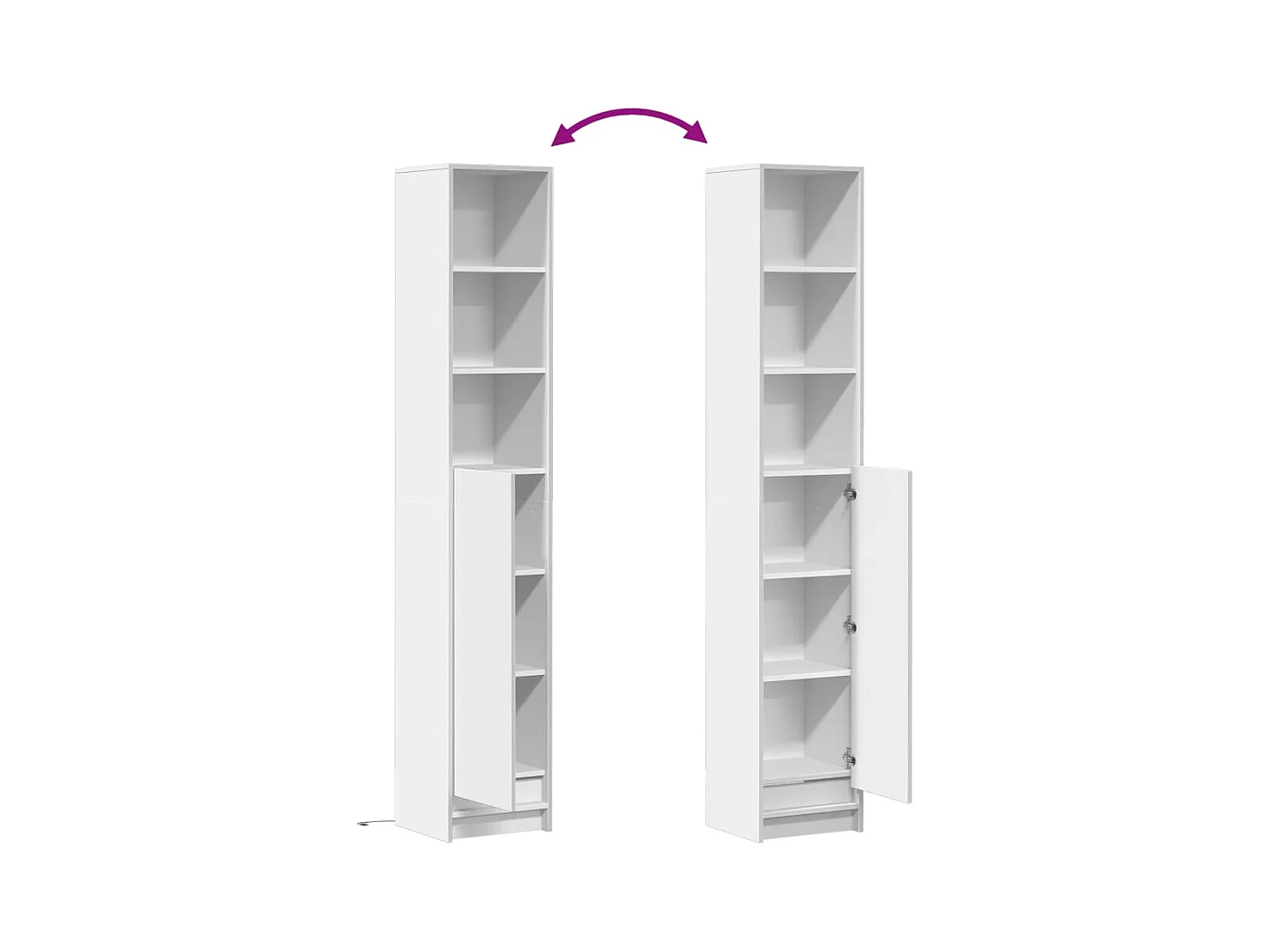 Dressoir met witte LED 36x32,5x200 cm bewerkt hout