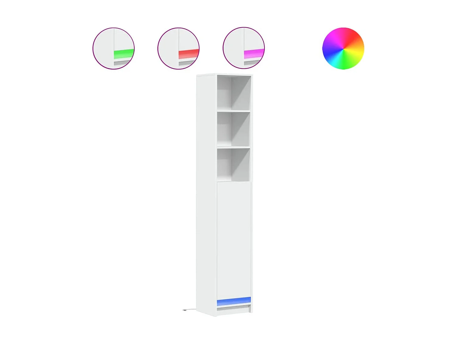 Credenza con LED bianco 36x32,5x200 cm in legno ingegnerizzato