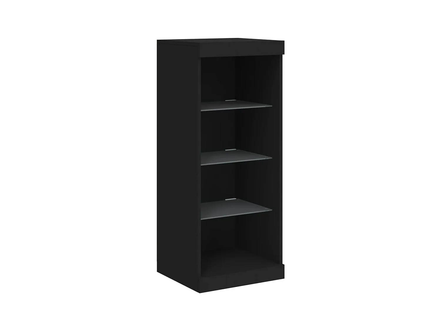 Aparador con luces LED negras 162x37x100 cm