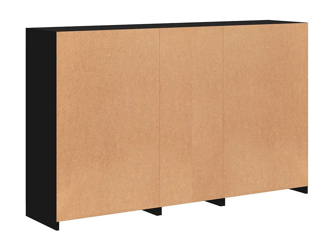 Dressoir met zwarte LED-verlichting 162x37x100 cm