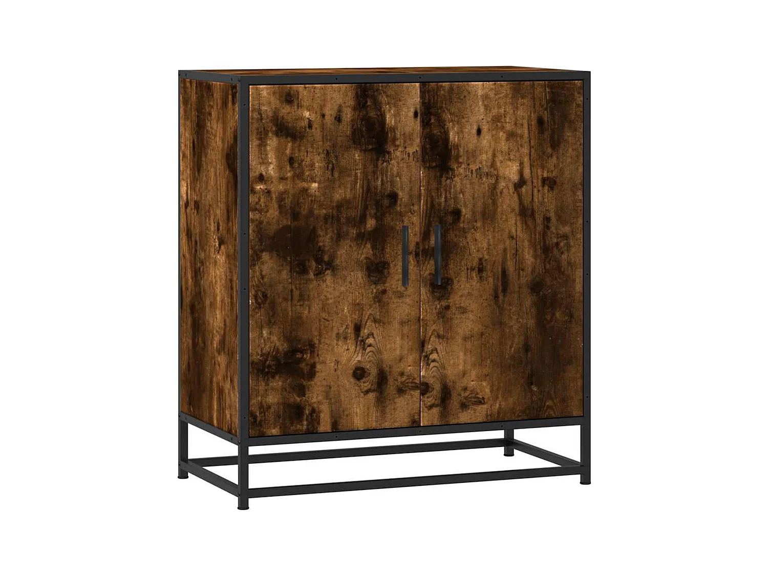 Credenza in rovere affumicato 68x35x76 cm in legno composito e metallo