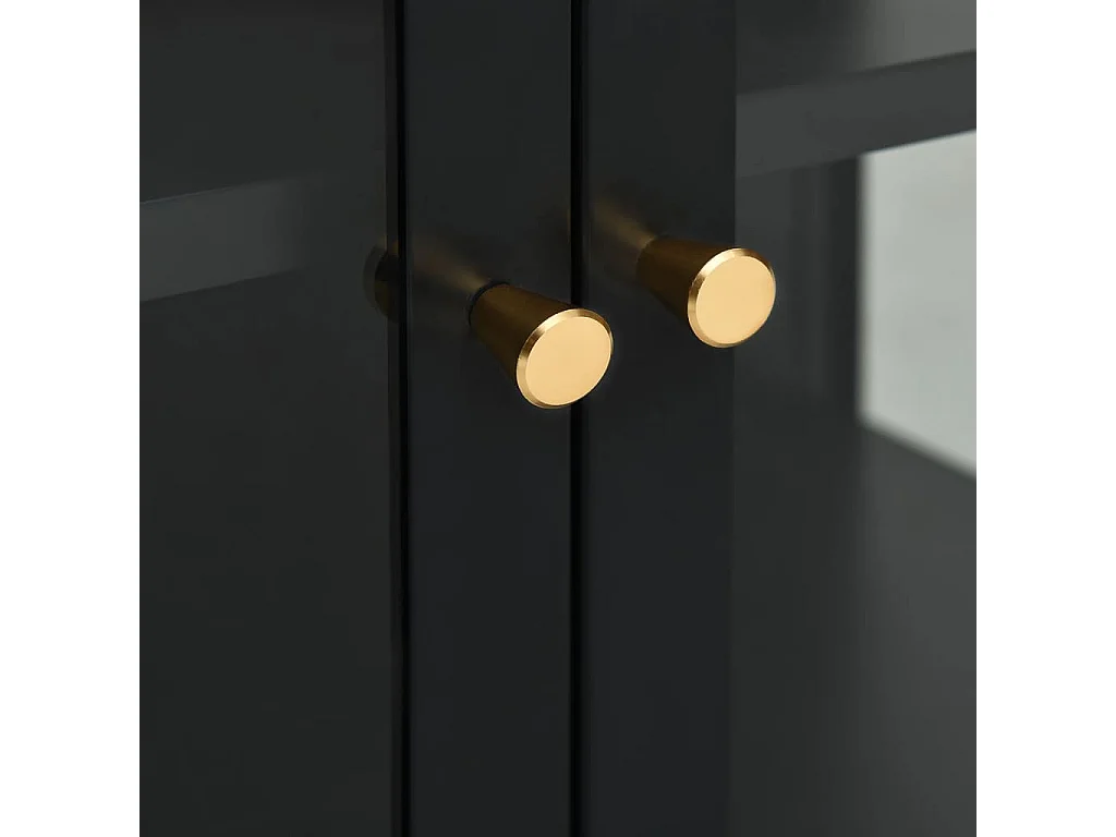 Buffet Noir 105x35x70 cm Acier et verre