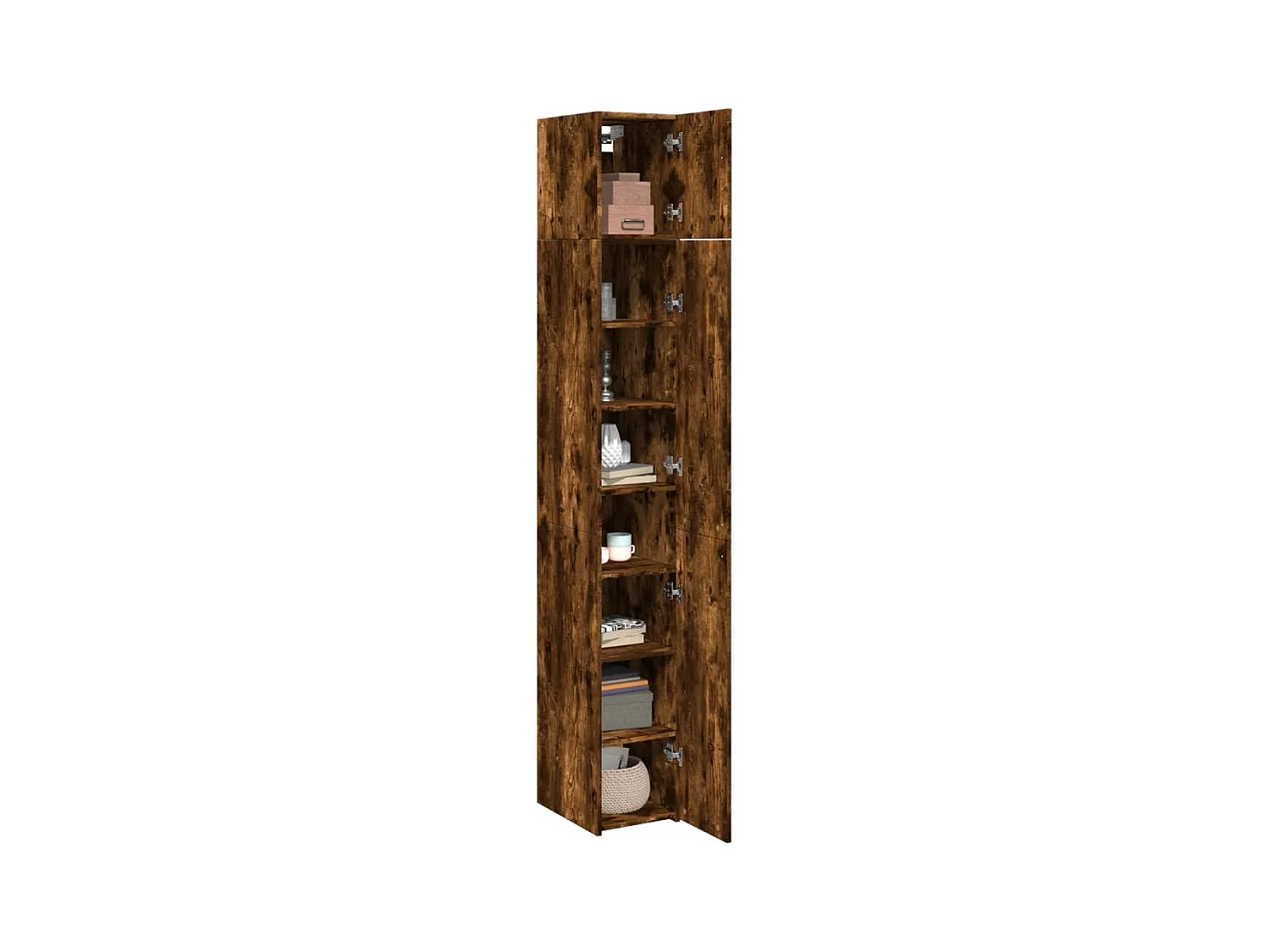 Armoire de rangement mince chêne fumé 30x42,5x225 cm