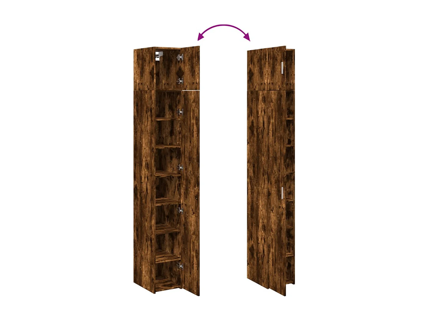Armoire de rangement mince chêne fumé 30x42,5x225 cm