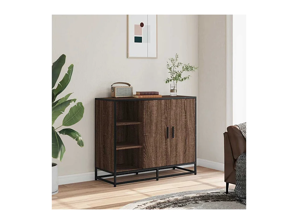 Buffet chêne marron 92x35x76 cm Bois d'ingénierie