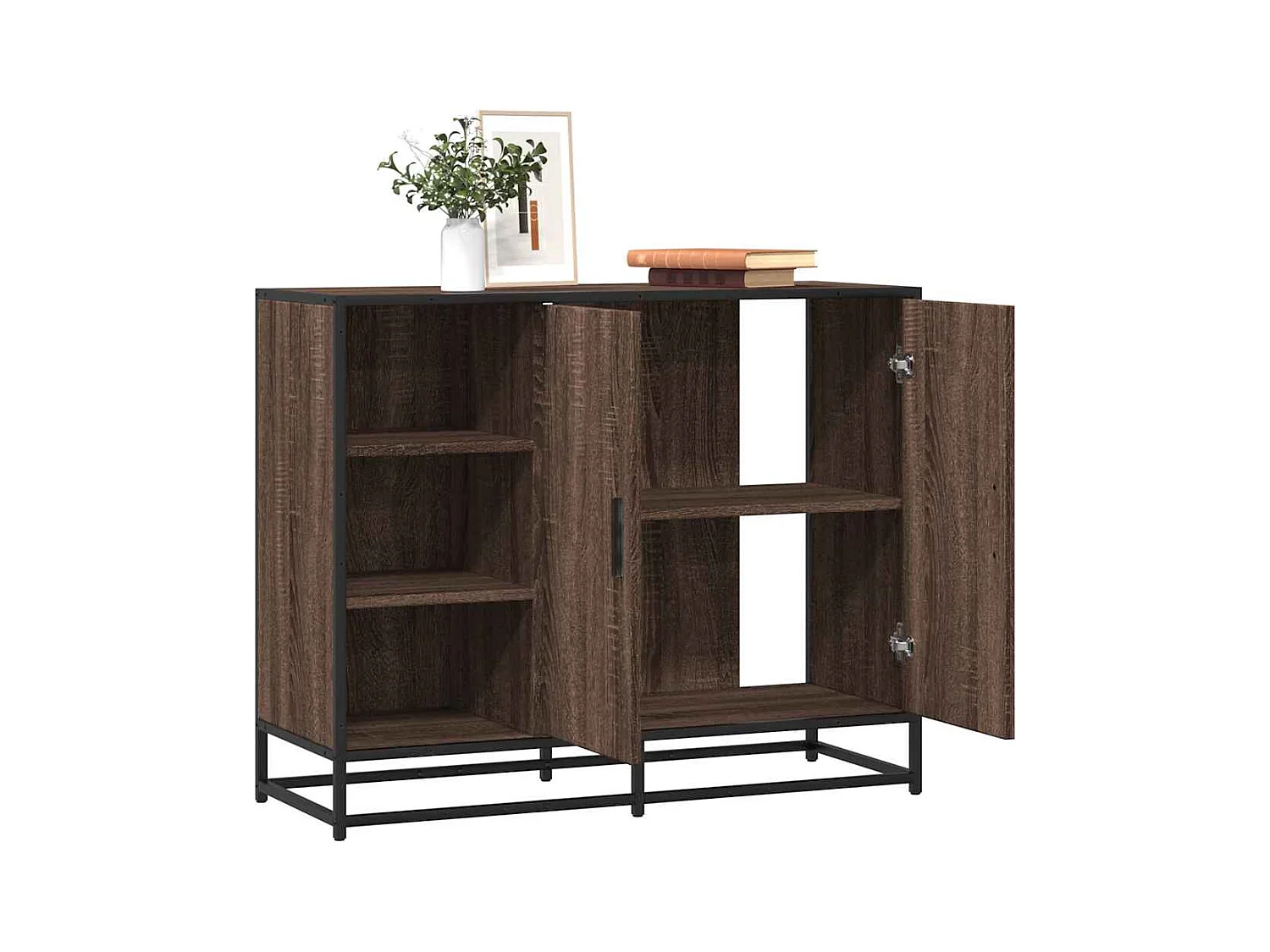Buffet chêne marron 92x35x76 cm Bois d'ingénierie