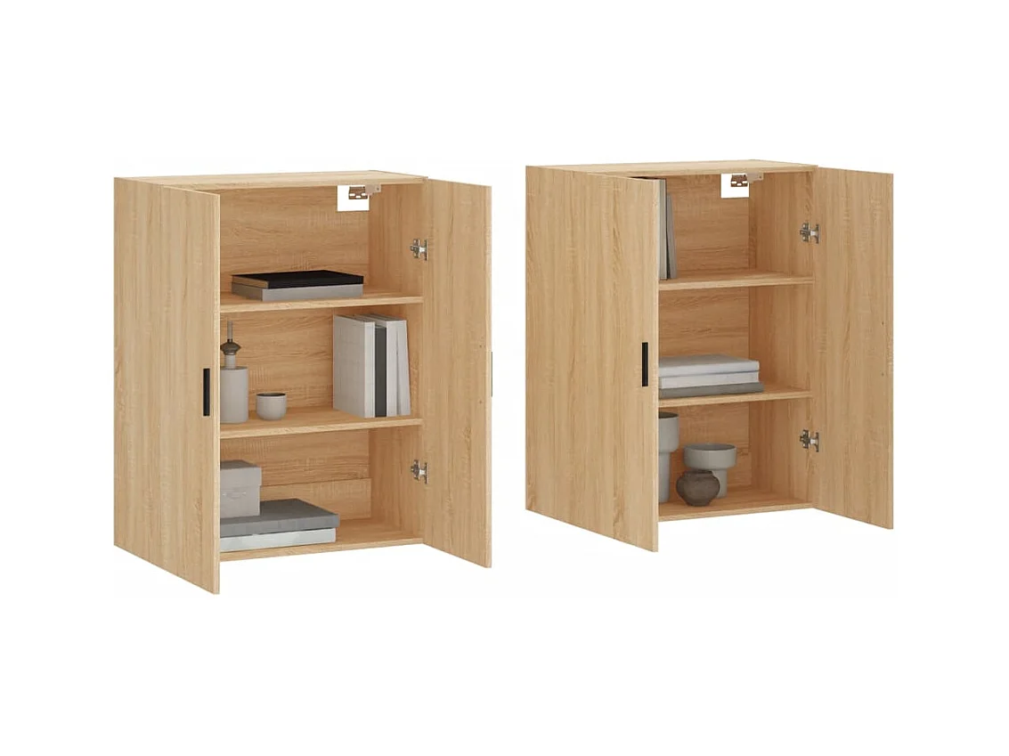 Pensili a 2 ante, rovere Sonoma, 69,5x34x90 cm