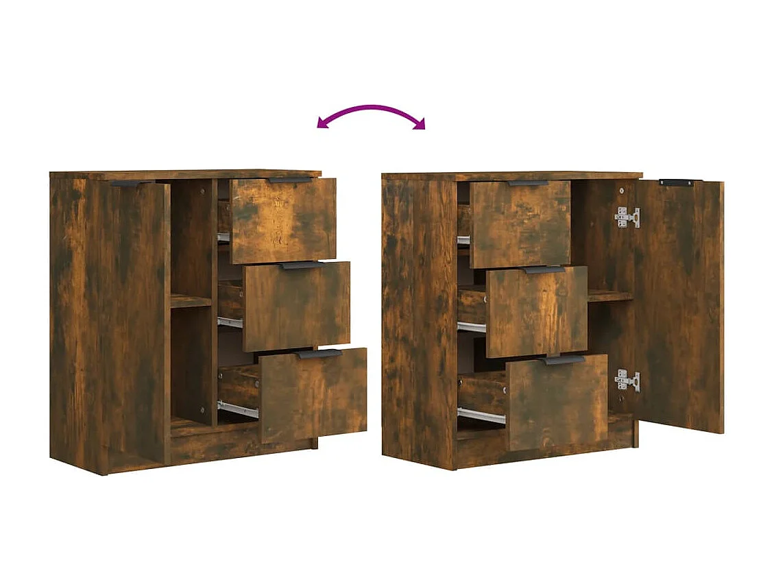 Credenza in rovere affumicato 60x30x70 cm in legno composito