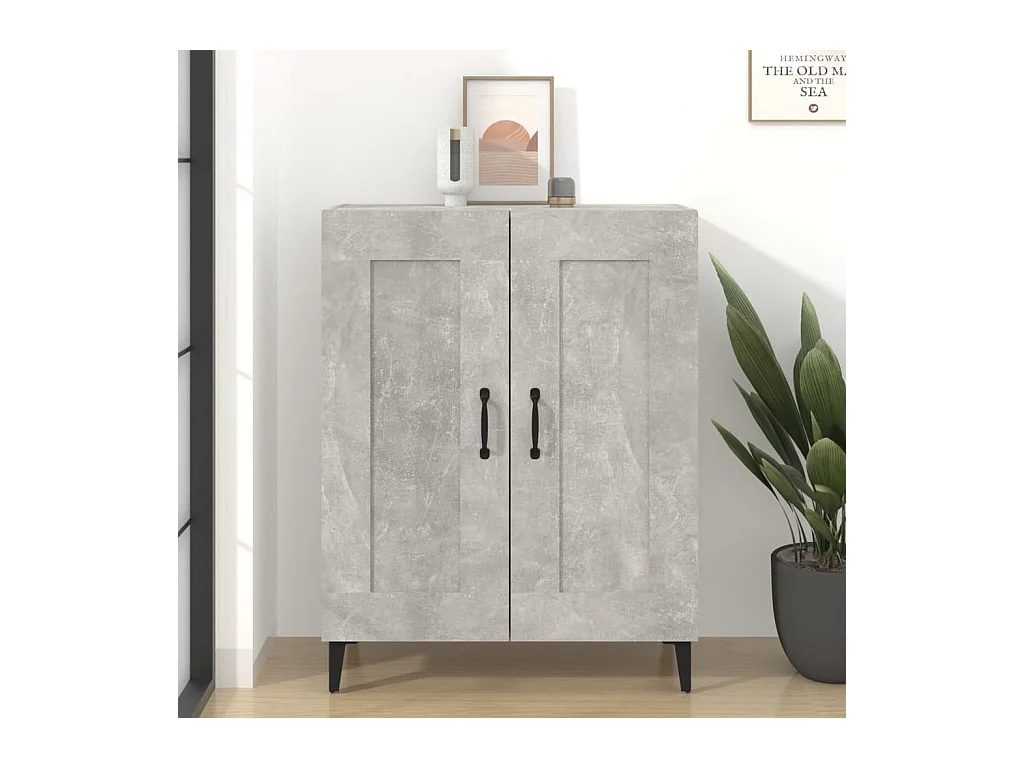 Credenza grigio cemento 69,5x34x90 cm in legno ingegnerizzato