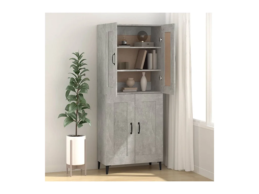 Credenza grigio cemento 69,5x34x90 cm in legno ingegnerizzato