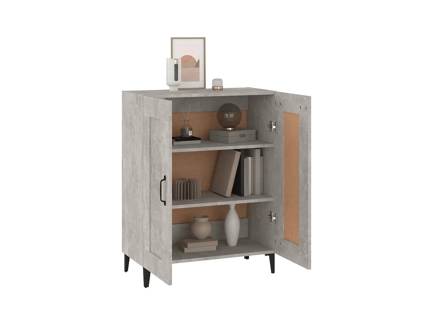 Credenza grigio cemento 69,5x34x90 cm in legno ingegnerizzato