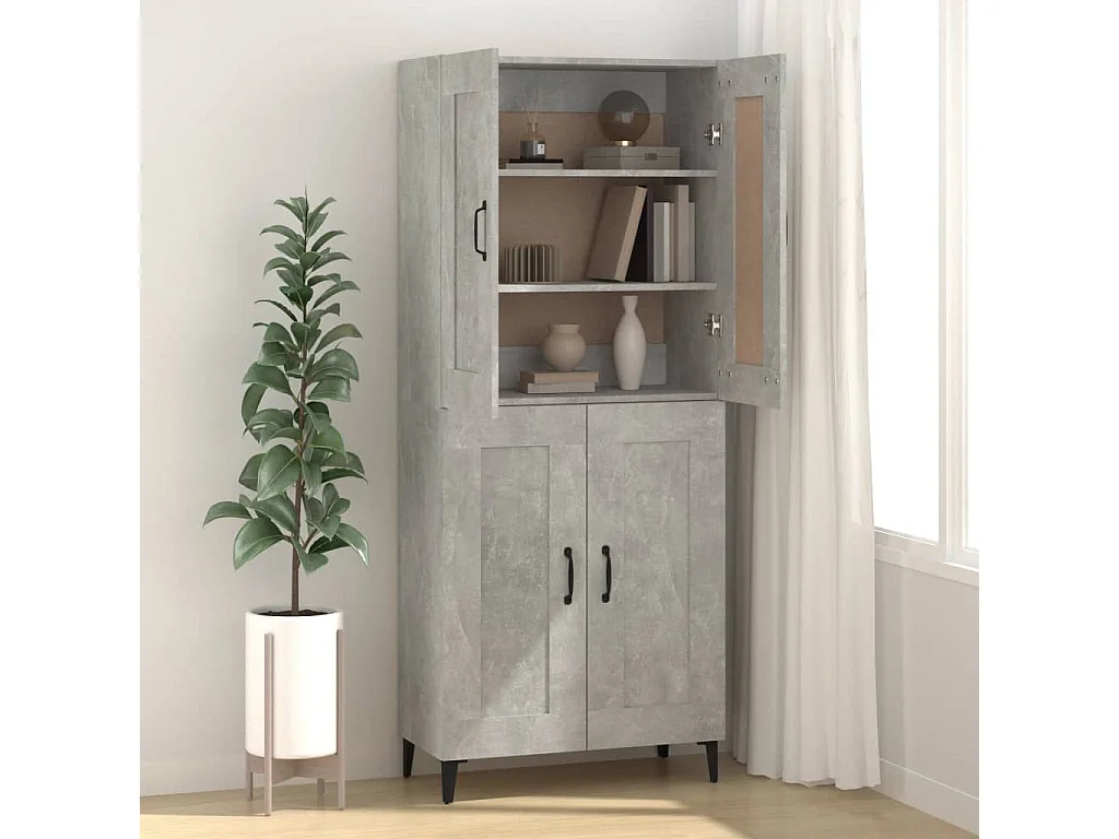Buffet Gris béton 69,5x34x90 cm Bois d'ingénierie