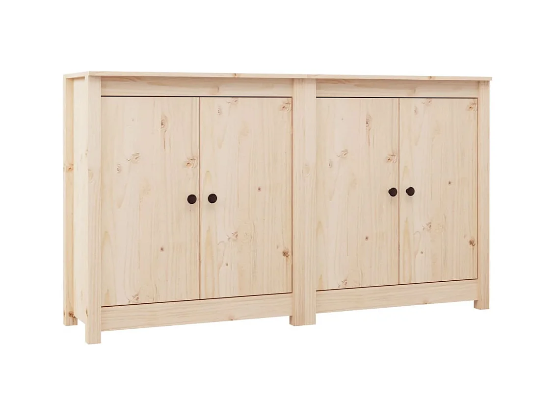 Buffets 2 pcs 70x35x80 cm bois massif de pin
