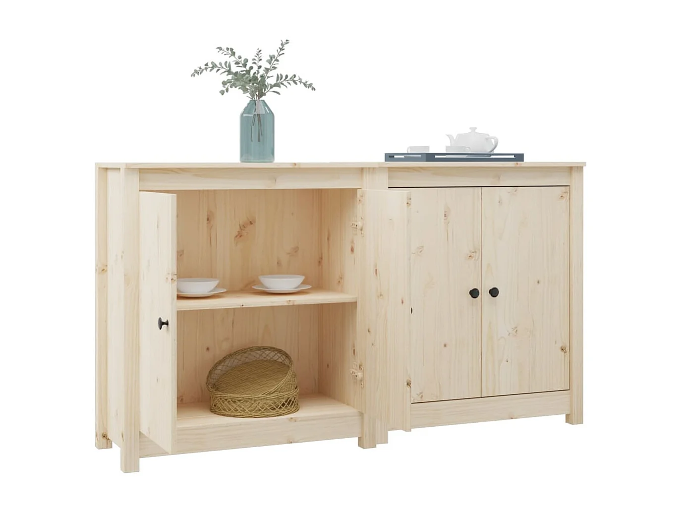 Dressoirs 2 stuks 70x35x80 cm massief grenenhout