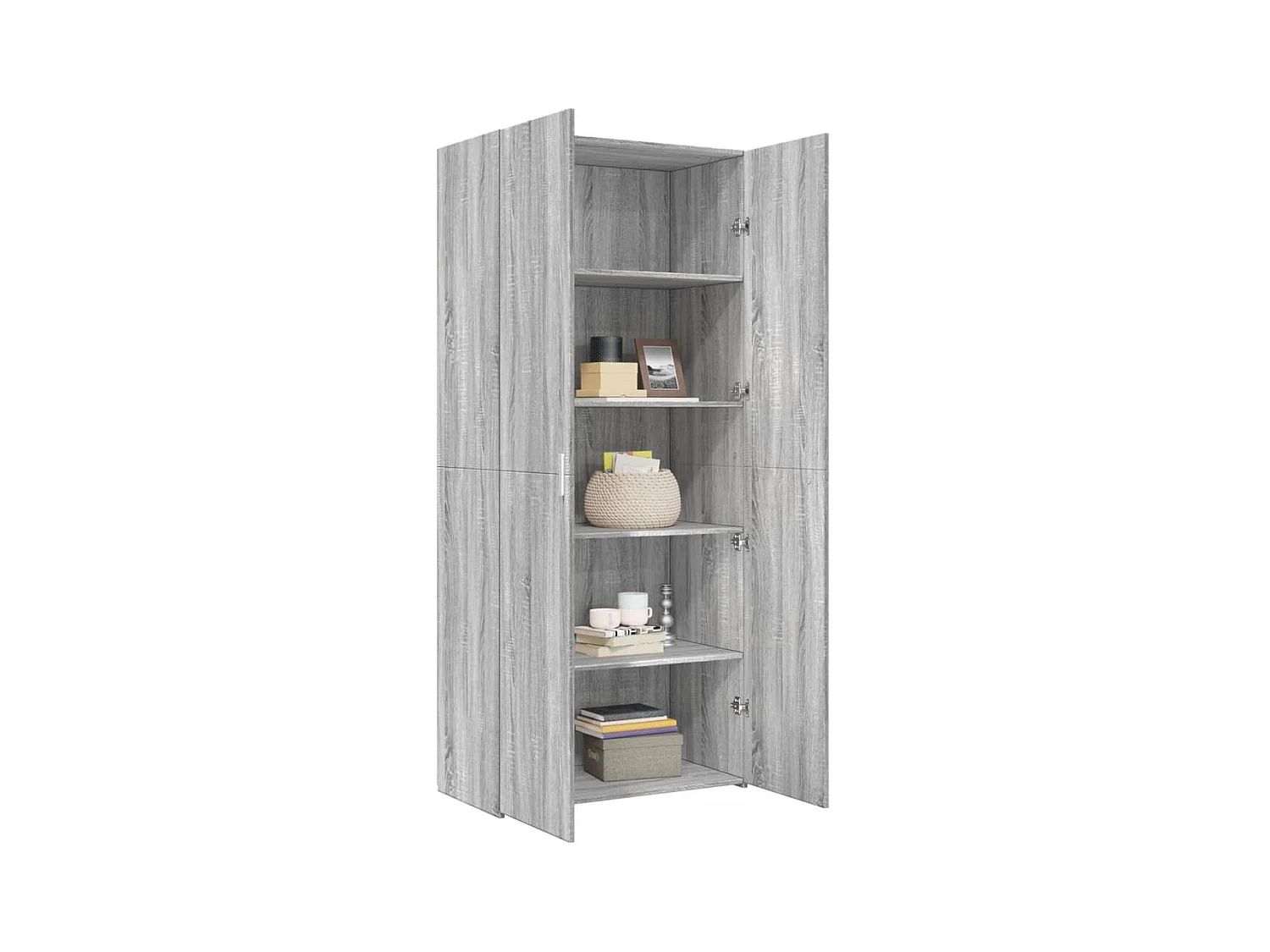 Aparador alto Sonoma gris 80x42,5x185 cm madera de ingeniería