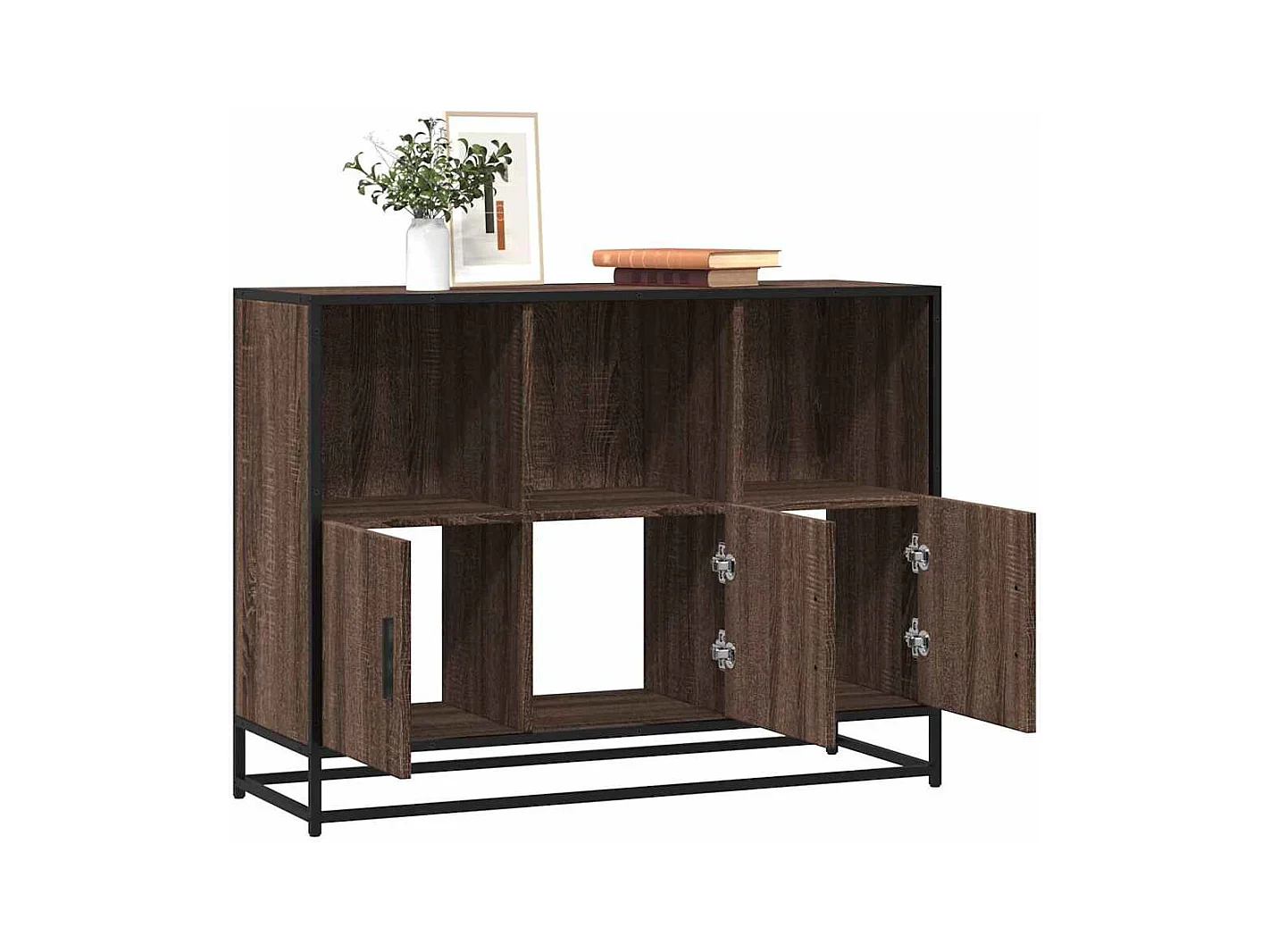 Buffet chêne marron 100x35x76 cm bois d'ingénierie