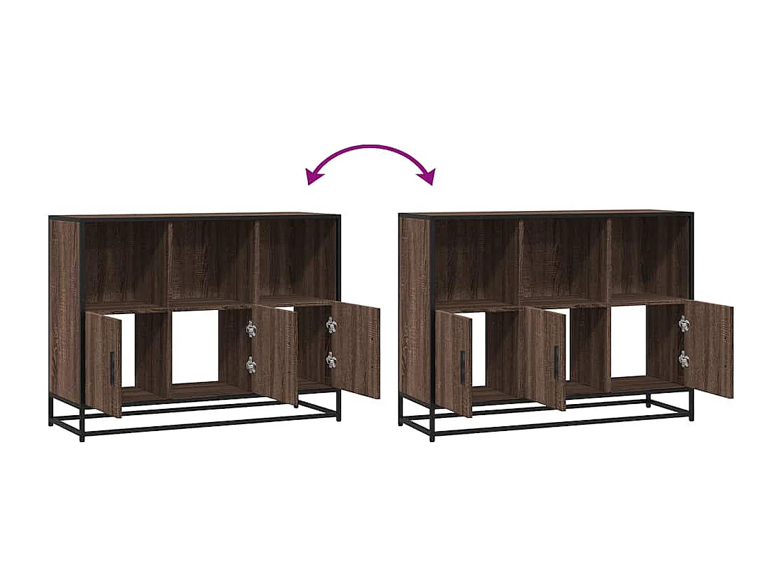 Buffet chêne marron 100x35x76 cm bois d'ingénierie