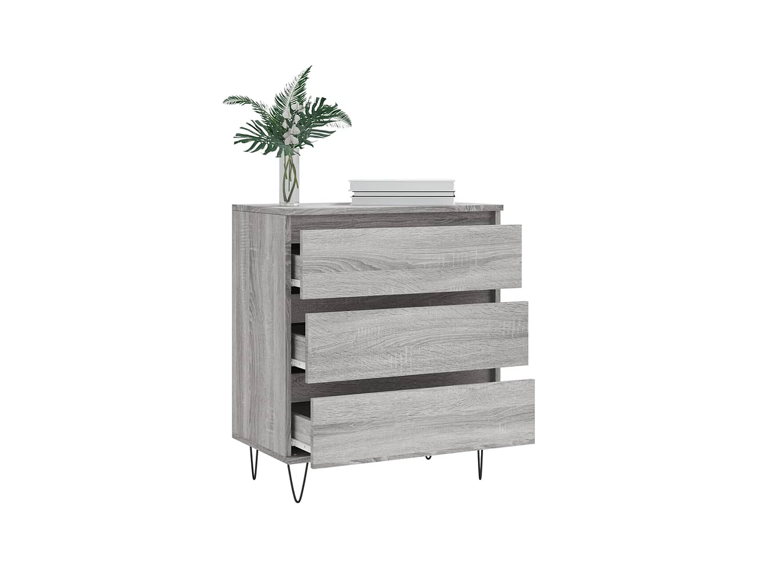 Credenza Sonoma grigia 60x35x70 cm in legno ingegnerizzato