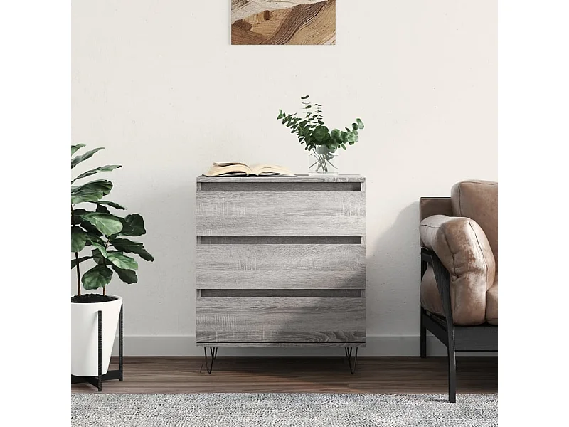 Sonoma graues Sideboard 60x35x70 cm Holzwerkstoff