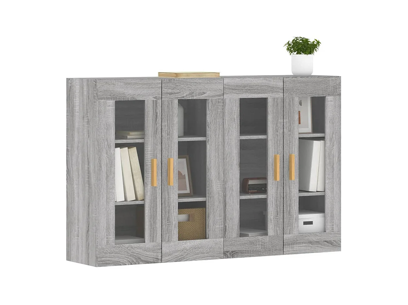 Armoires murales 2 pcs sonoma gris bois d'ingénierie