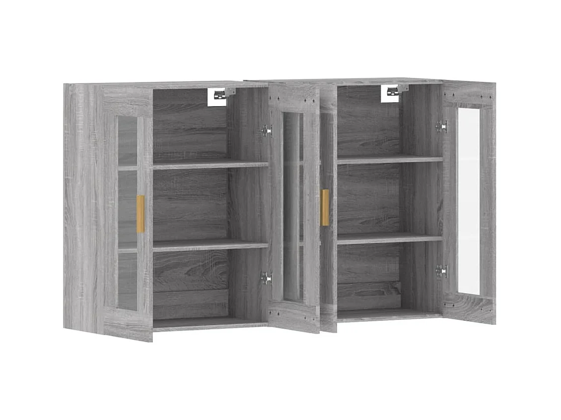 Armoires murales 2 pcs sonoma gris bois d'ingénierie